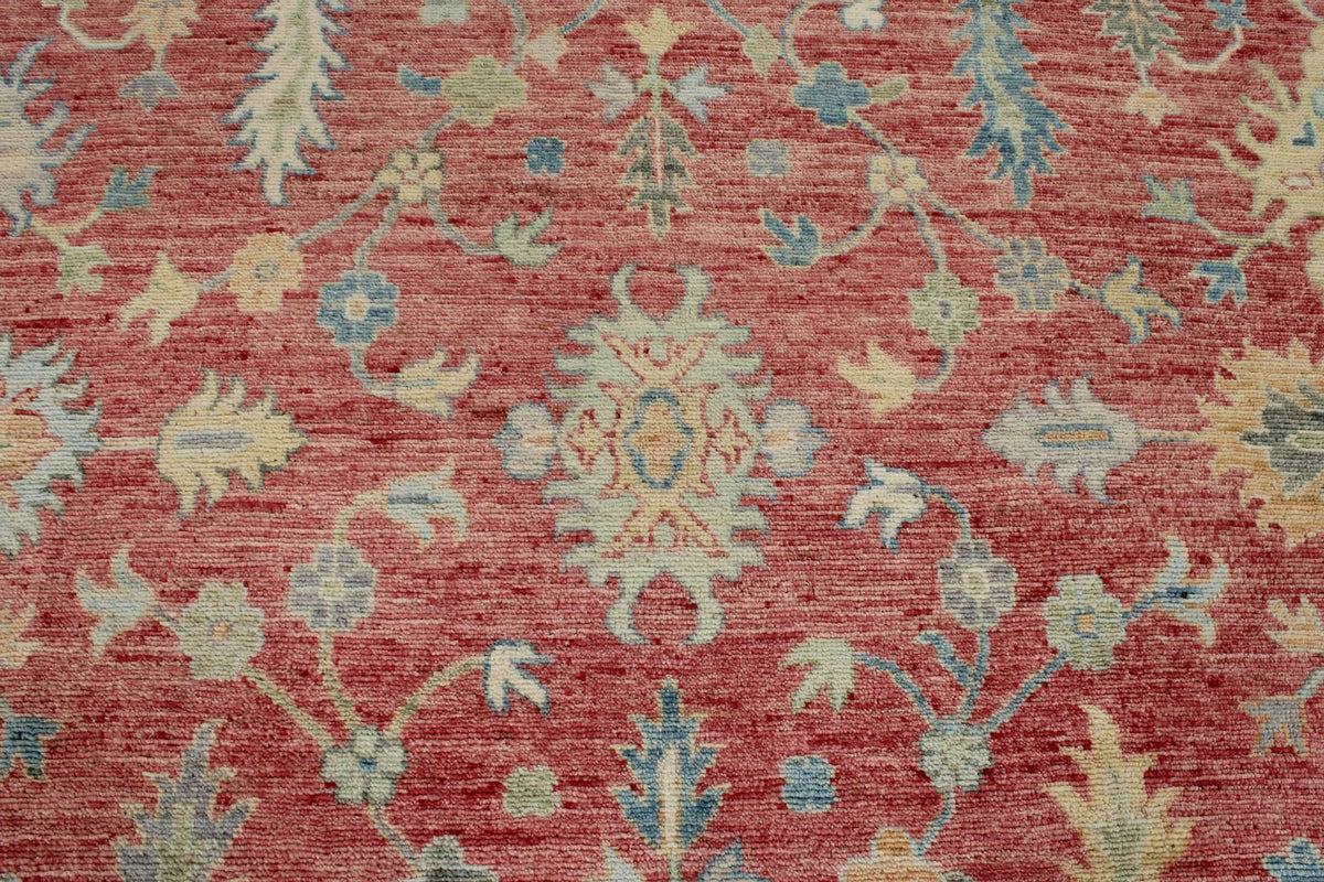 9x12 Pınk and Multicolor Turkish Oushak Rug
