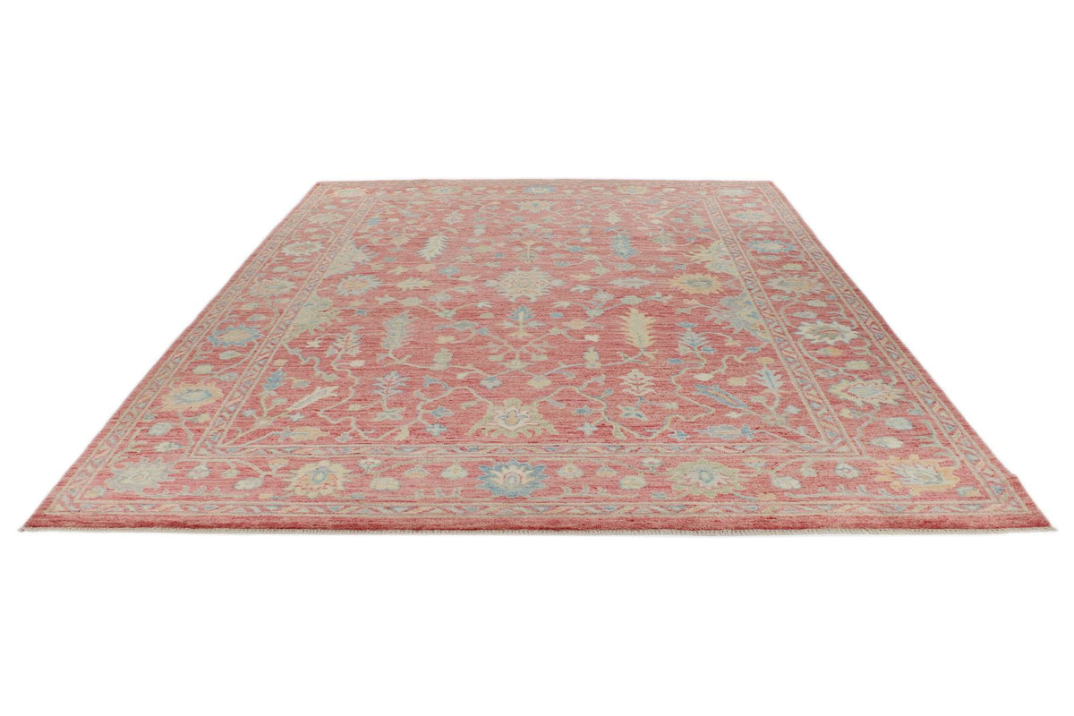 9x12 Pınk and Multicolor Turkish Oushak Rug