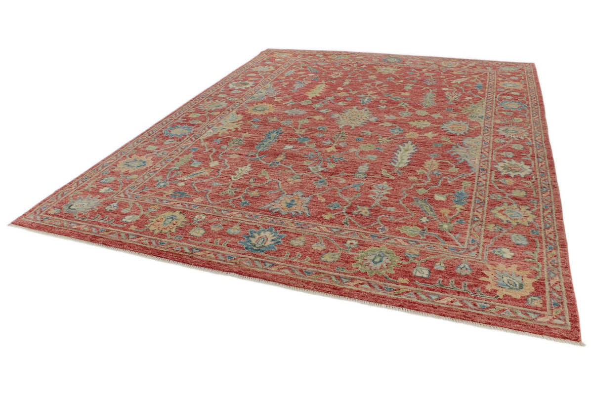9x12 Pınk and Multicolor Turkish Oushak Rug