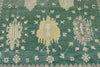 9x12 Green and Green Turkish Oushak Rug