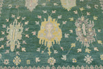 9x12 Green and Green Turkish Oushak Rug