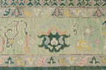 9x12 Green and Green Turkish Oushak Rug