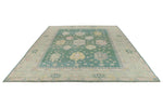 9x12 Green and Green Turkish Oushak Rug