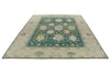 9x12 Green and Green Turkish Oushak Rug