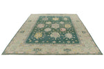 9x12 Green and Green Turkish Oushak Rug