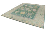 9x12 Green and Green Turkish Oushak Rug