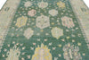9x12 Green and Green Turkish Oushak Rug