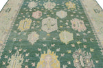 9x12 Green and Green Turkish Oushak Rug