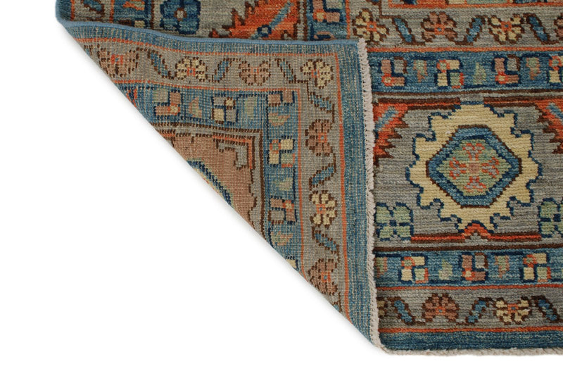 9x12 Blue and Gray Turkish Oushak Rug