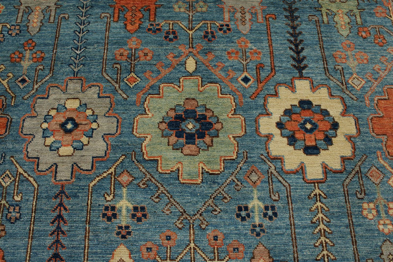 9x12 Blue and Gray Turkish Oushak Rug
