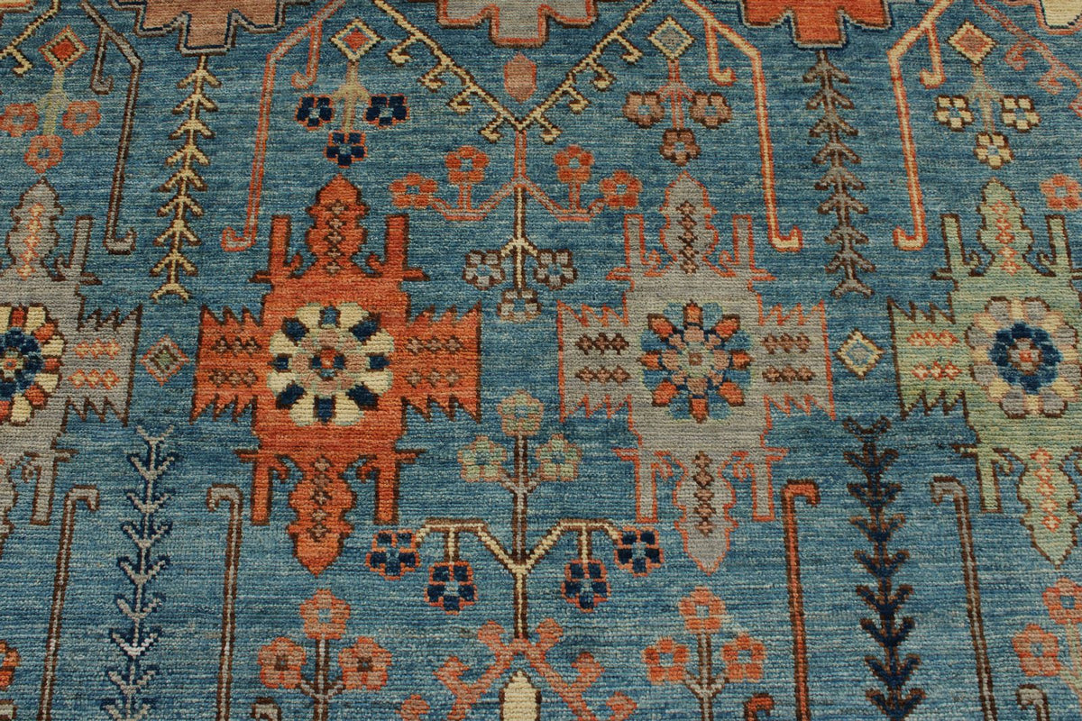 9x12 Blue and Gray Turkish Oushak Rug