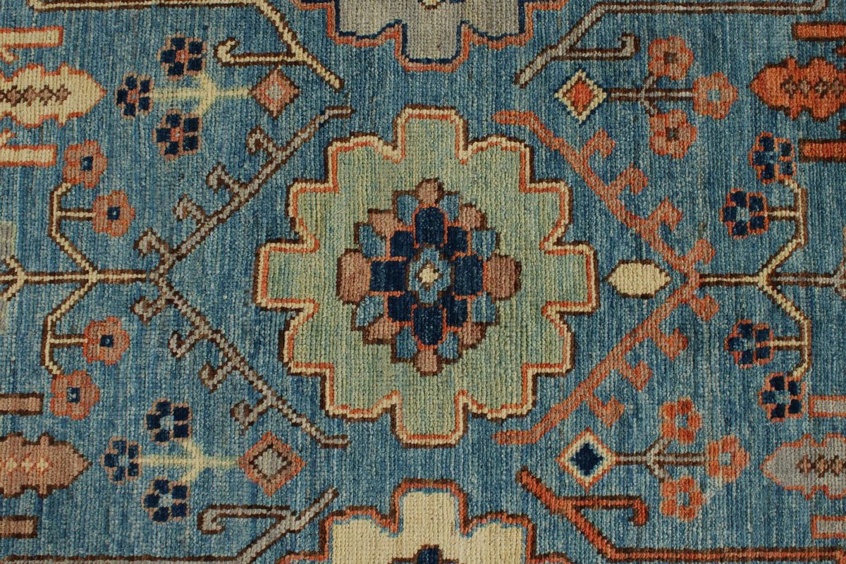 9x12 Blue and Gray Turkish Oushak Rug