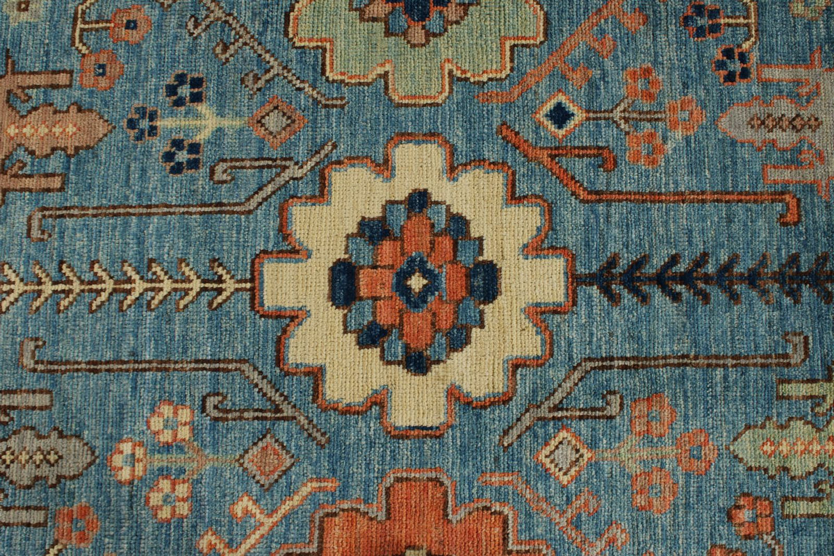 9x12 Blue and Gray Turkish Oushak Rug