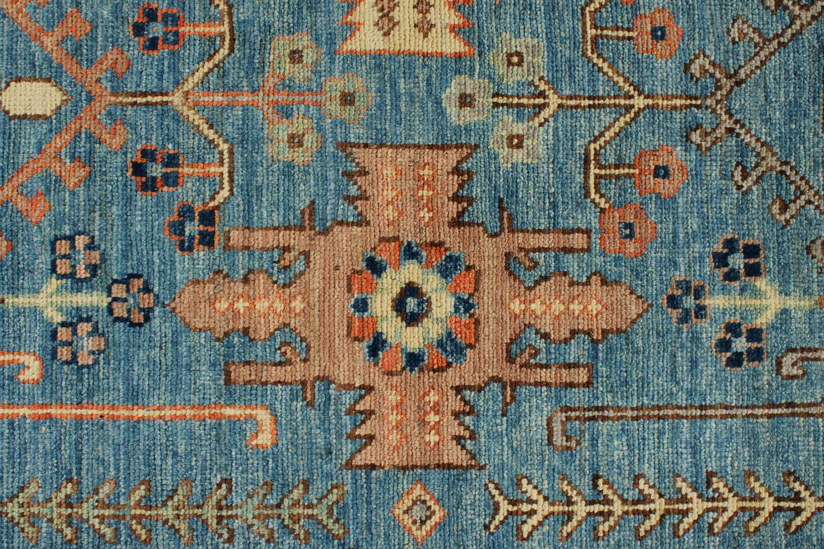 9x12 Blue and Gray Turkish Oushak Rug