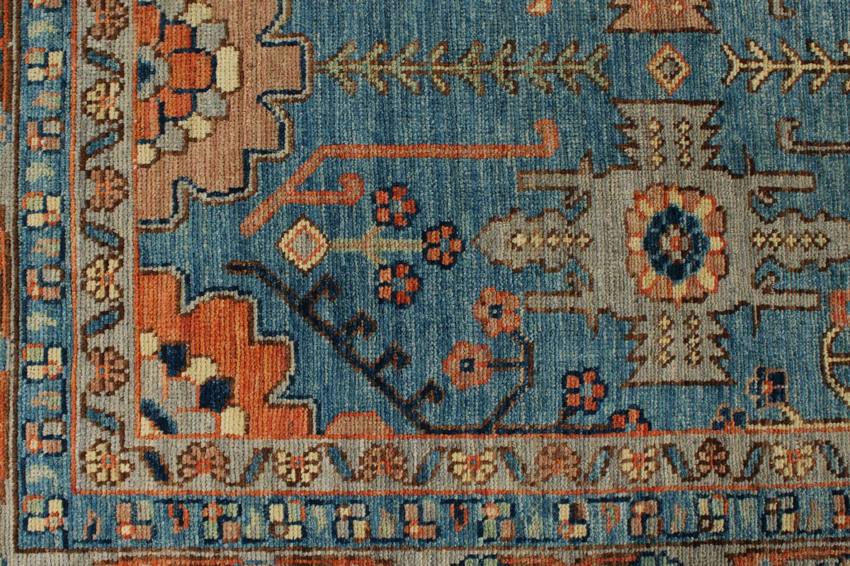 9x12 Blue and Gray Turkish Oushak Rug