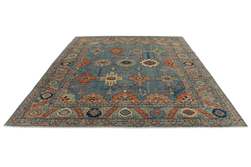 9x12 Blue and Gray Turkish Oushak Rug