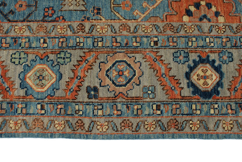 9x12 Blue and Gray Turkish Oushak Rug