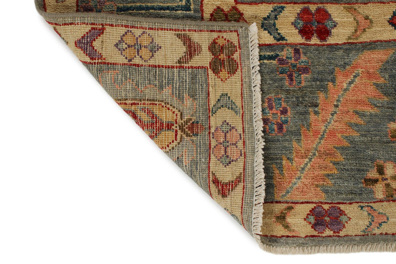 9x12 Gray and Blue Turkish Oushak Rug