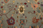 9x12 Gray and Blue Turkish Oushak Rug