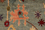 9x12 Gray and Blue Turkish Oushak Rug