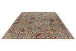 9x12 Gray and Blue Turkish Oushak Rug
