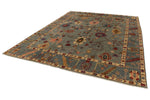 9x12 Gray and Blue Turkish Oushak Rug