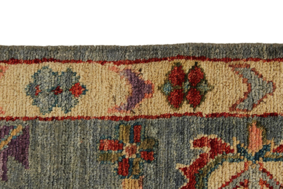 9x12 Gray and Blue Turkish Oushak Rug