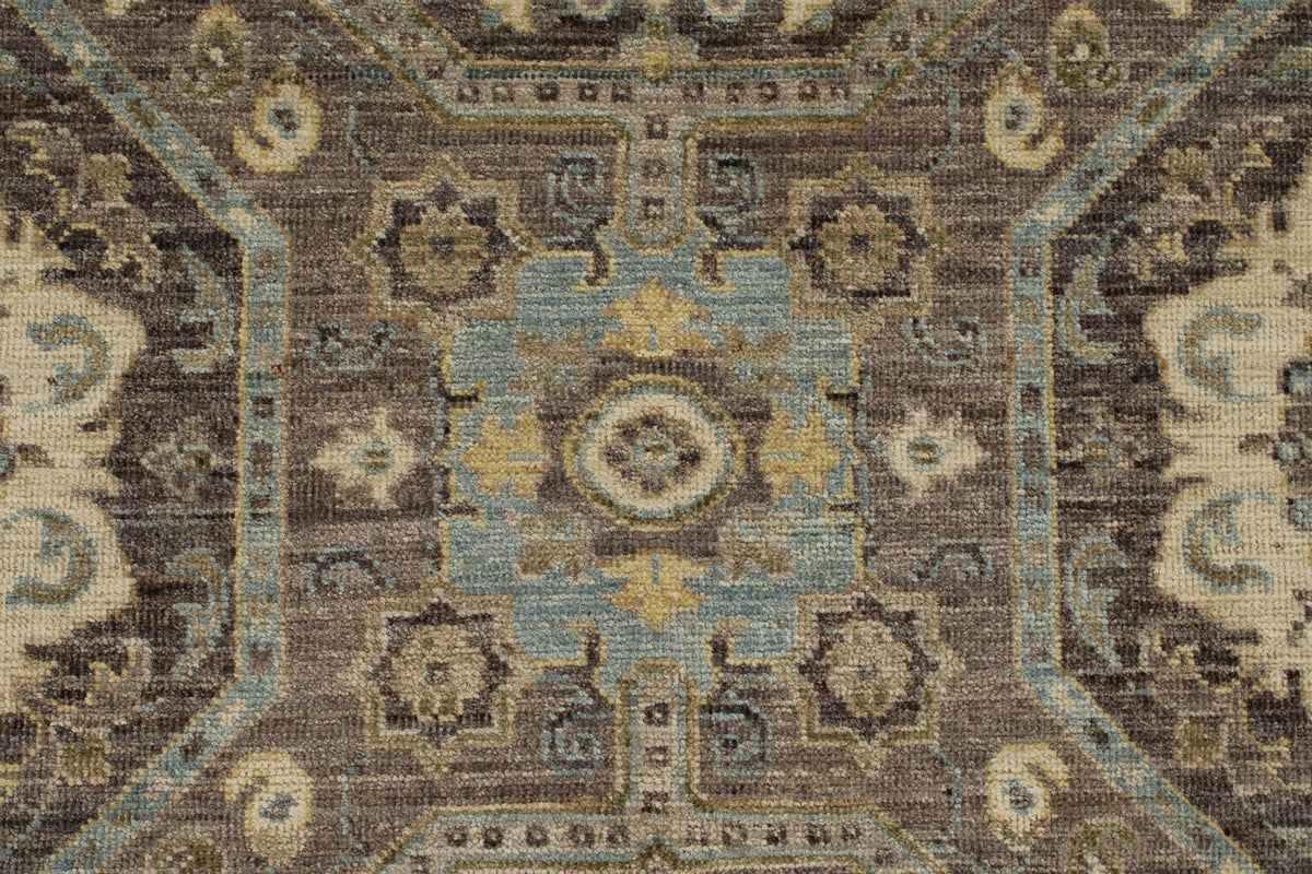 9x12 Gray and Multicolor Turkish Oushak Rug
