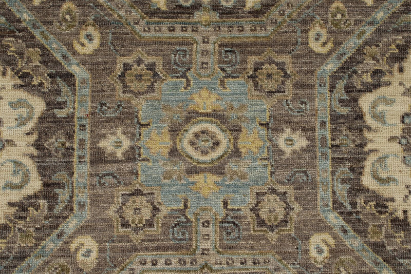 9x12 Gray and Multicolor Turkish Oushak Rug