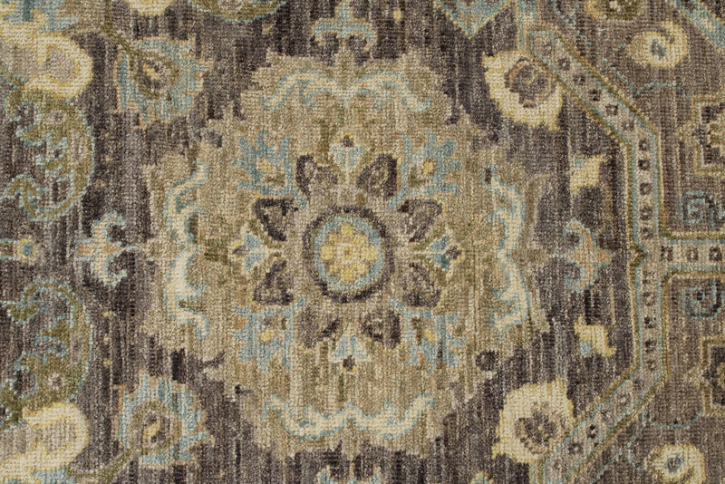 9x12 Gray and Multicolor Turkish Oushak Rug