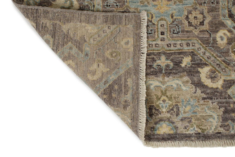 9x12 Gray and Multicolor Turkish Oushak Rug