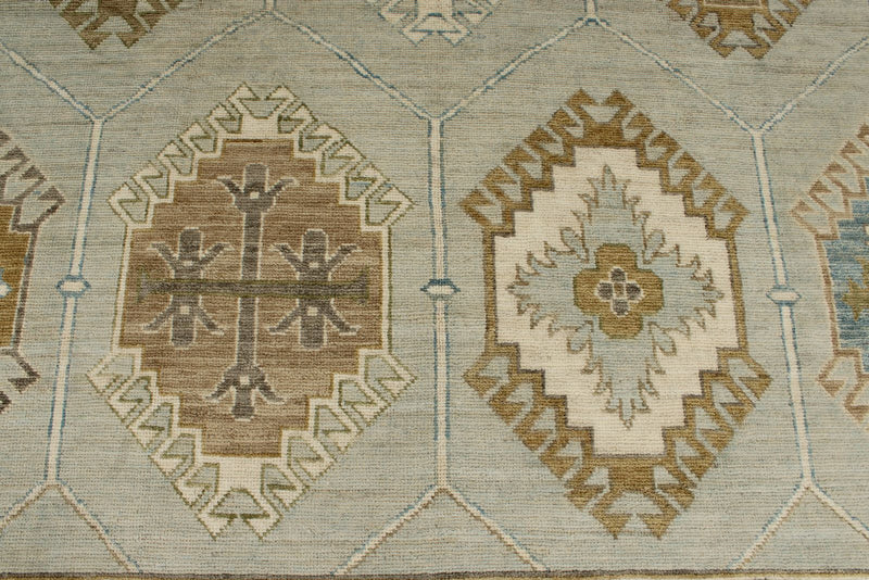 9x12 Gray and Multicolor Turkish Oushak Rug
