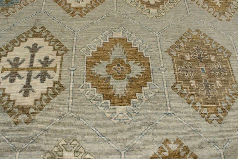 9x12 Gray and Multicolor Turkish Oushak Rug