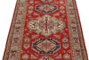 3x5 Red and Ivory Kazak Tribal Rug