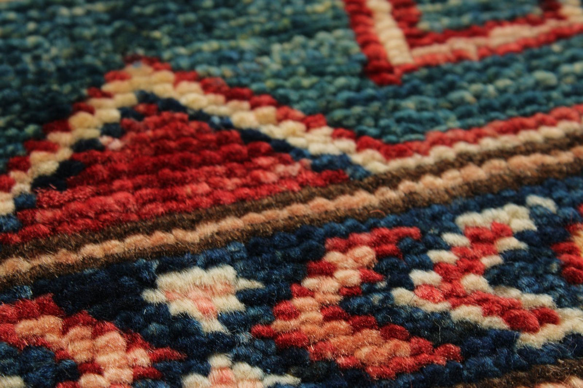 3x5 Red and Ivory Kazak Tribal Rug