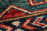 3x5 Red and Ivory Kazak Tribal Rug