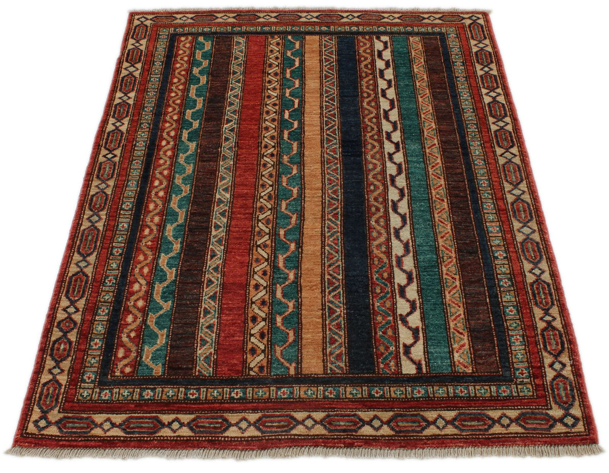 3x5 Multicolor and Multicolor Turkish Tribal Rug