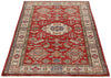 3x5 Red and Ivory Kazak Tribal Rug