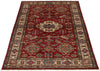 3x5 Red and Ivory Kazak Tribal Rug