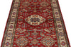 3x5 Red and Ivory Kazak Tribal Rug