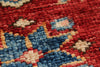3x5 Red and Ivory Kazak Tribal Rug