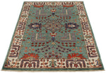 3x5 Green and Ivory Anatolian Traditional Rug