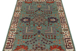 3x5 Green and Ivory Anatolian Traditional Rug