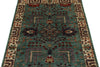 3x5 Green and Ivory Anatolian Traditional Rug