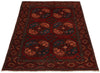 3x5 Burgundy and Multicolor Turkish Tribal Rug