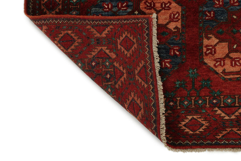3x5 Burgundy and Multicolor Turkish Tribal Rug