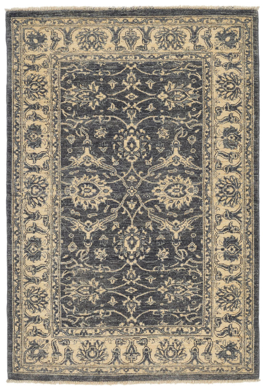 3x5 Gray and Ivory Turkish Oushak Rug