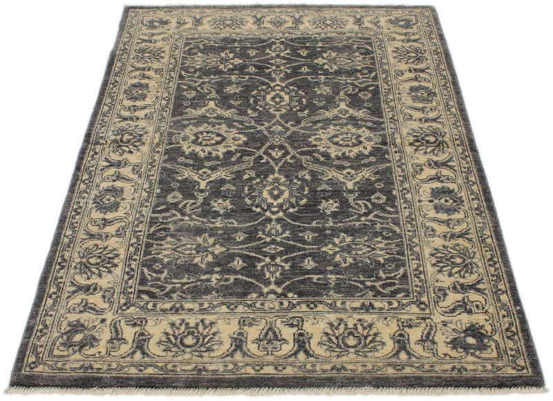 3x5 Gray and Ivory Turkish Oushak Rug
