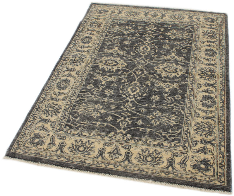 3x5 Gray and Ivory Turkish Oushak Rug