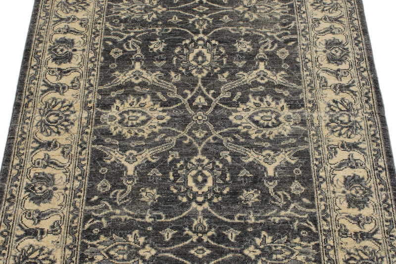 3x5 Gray and Ivory Turkish Oushak Rug